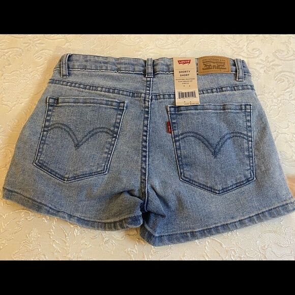 🎀Levi’s Girls Jean Short 12 Reg adjustable waist short Soft Stretch - Picture 2 of 8